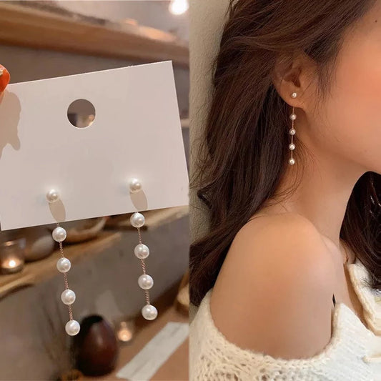 Long Pearl Earrings