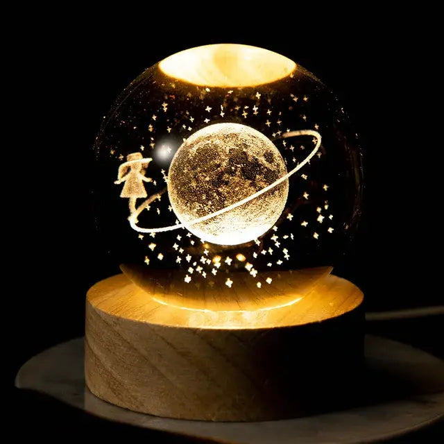 Crystal Night Ball with Base