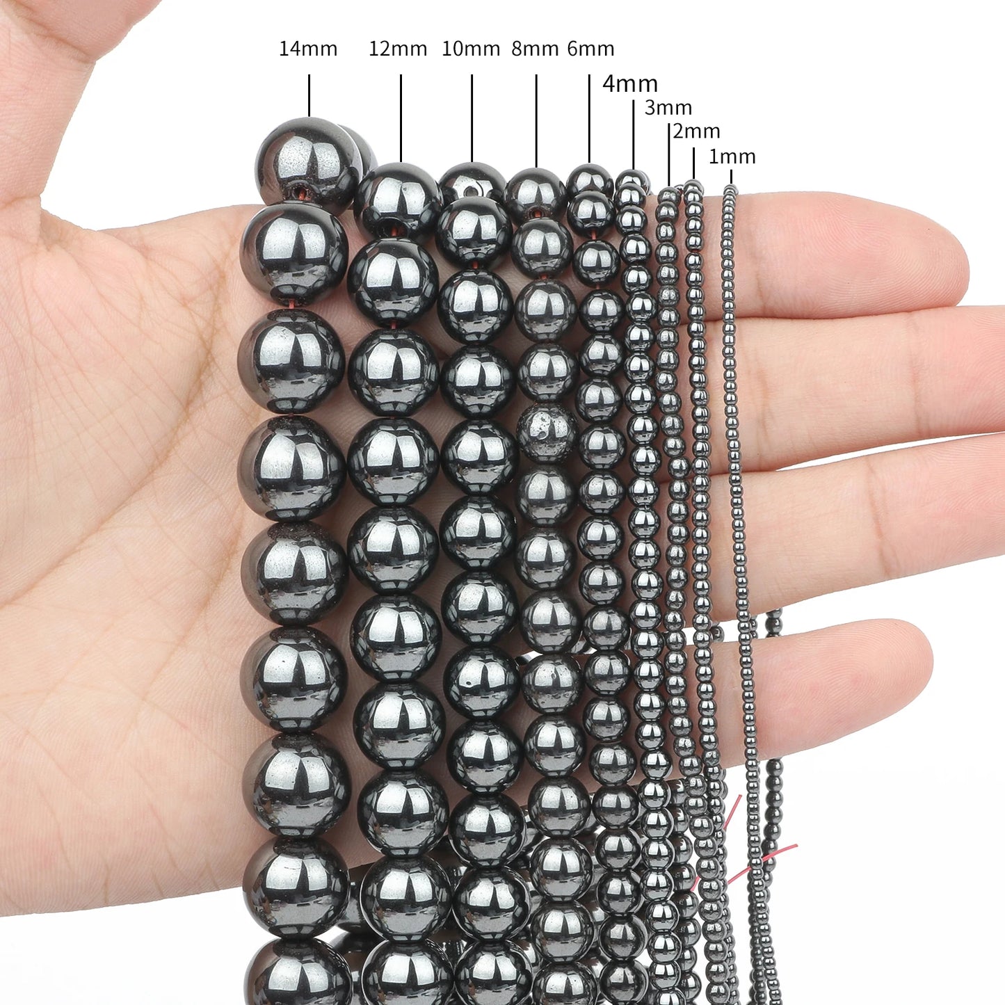 Natural Black Hematite Stone Beads