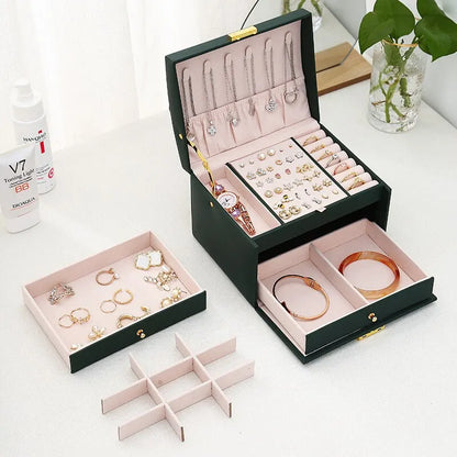 Leather Drawer Style Jewelry Box