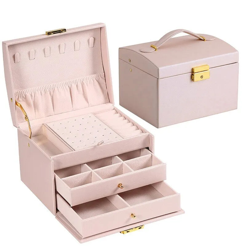 Leather Drawer Style Jewelry Box